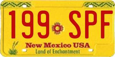 NM license plate 199SPF