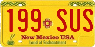 NM license plate 199SUS