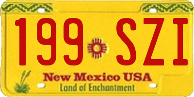 NM license plate 199SZI