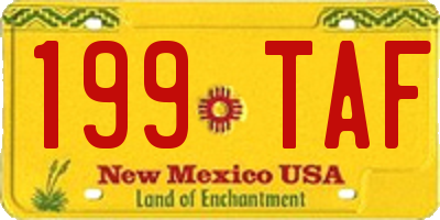 NM license plate 199TAF