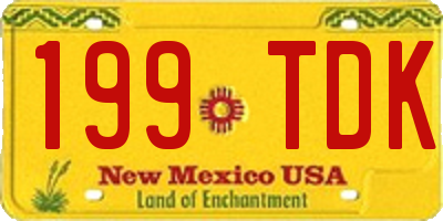 NM license plate 199TDK