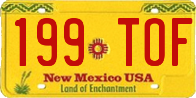 NM license plate 199TOF