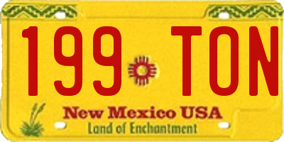 NM license plate 199TON