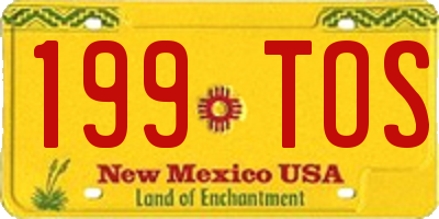 NM license plate 199TOS