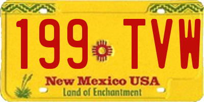 NM license plate 199TVW