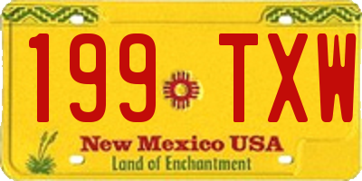 NM license plate 199TXW