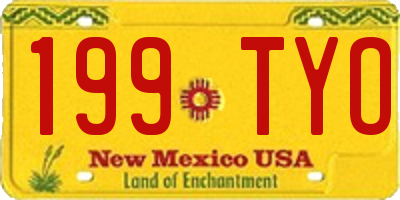 NM license plate 199TYO