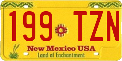 NM license plate 199TZN