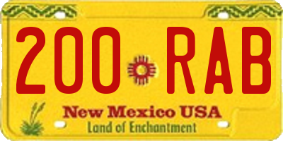 NM license plate 200RAB