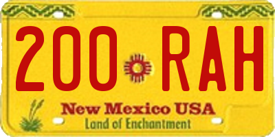 NM license plate 200RAH