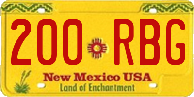 NM license plate 200RBG