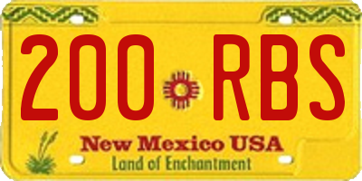 NM license plate 200RBS