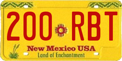 NM license plate 200RBT