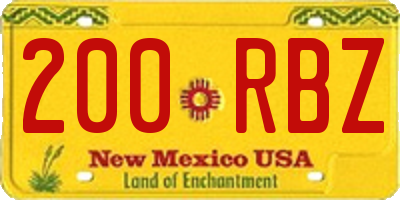 NM license plate 200RBZ