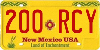 NM license plate 200RCY