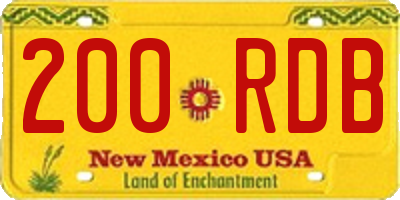 NM license plate 200RDB