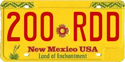 NM license plate 200RDD