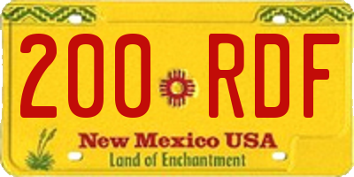 NM license plate 200RDF