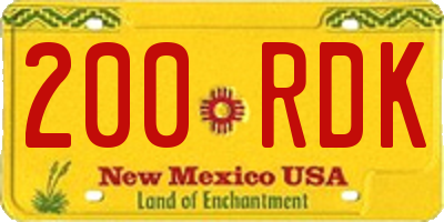 NM license plate 200RDK