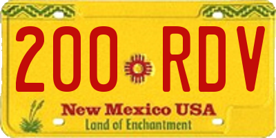 NM license plate 200RDV