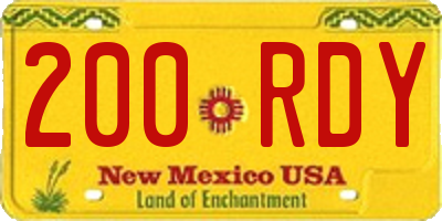NM license plate 200RDY