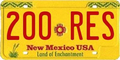 NM license plate 200RES
