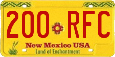 NM license plate 200RFC