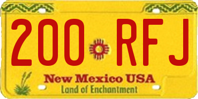 NM license plate 200RFJ