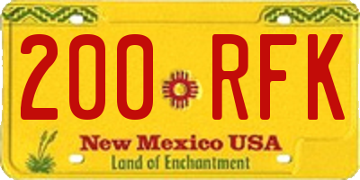 NM license plate 200RFK
