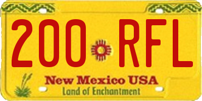 NM license plate 200RFL