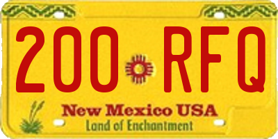 NM license plate 200RFQ