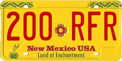 NM license plate 200RFR
