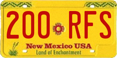 NM license plate 200RFS