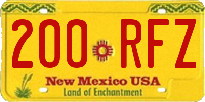 NM license plate 200RFZ