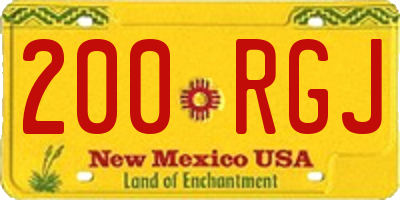 NM license plate 200RGJ