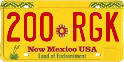 NM license plate 200RGK