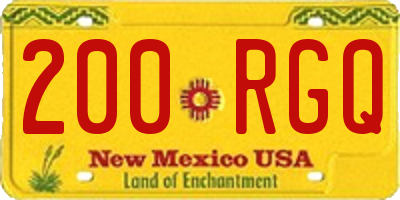 NM license plate 200RGQ