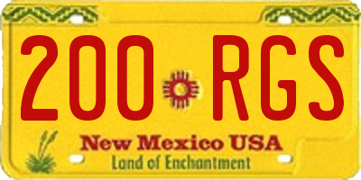 NM license plate 200RGS