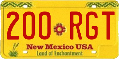 NM license plate 200RGT
