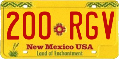 NM license plate 200RGV