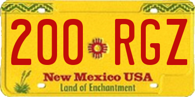 NM license plate 200RGZ