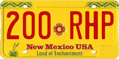 NM license plate 200RHP