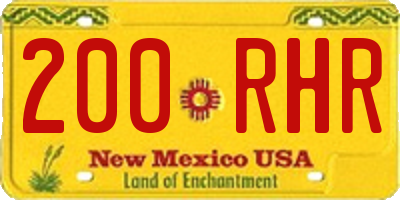 NM license plate 200RHR