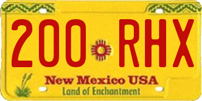 NM license plate 200RHX