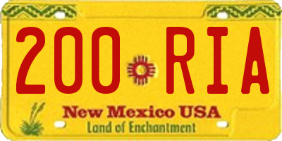 NM license plate 200RIA