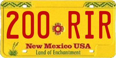 NM license plate 200RIR