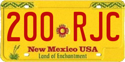 NM license plate 200RJC
