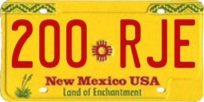 NM license plate 200RJE