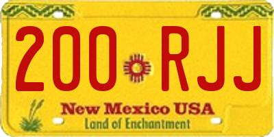NM license plate 200RJJ