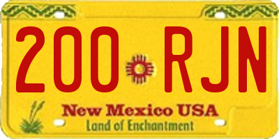 NM license plate 200RJN